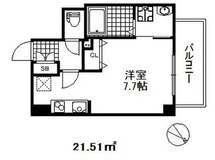 エスディーグランツ神戸駅前(ワンルーム/9階)の間取り写真