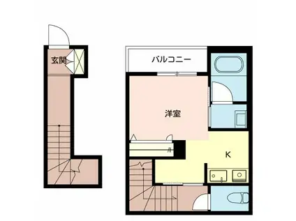 パティオヴィエントIV(ワンルーム/2階)の間取り写真