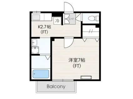 サンパレス多摩川(1K/1階)の間取り写真