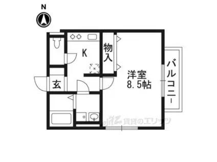 パークハイム(1K/2階)の間取り写真