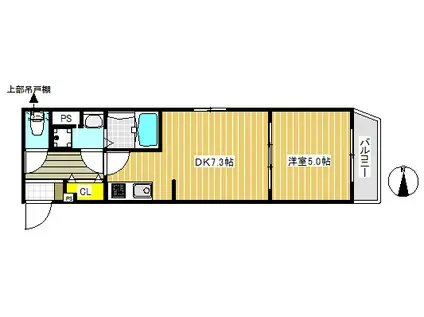 C`SLINQS FUJIMIDAI(1DK/4階)の間取り写真