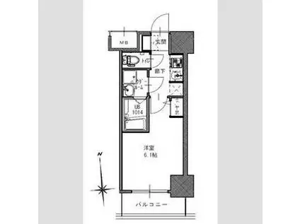 S-RESIDENCE南堀江(1K/10階)の間取り写真