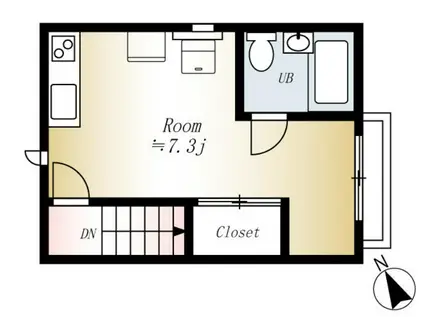 葉月ハイツ(ワンルーム/2階)の間取り写真