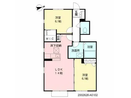 シャーメゾンなかまSAKURA(2LDK/1階)の間取り写真