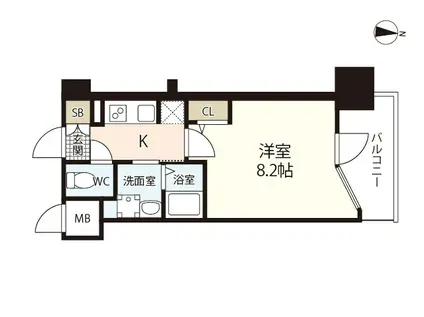 S-RESIDENCE国泰寺町一丁目(1K/10階)の間取り写真