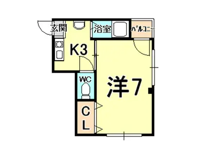 ARK武庫川(1K/2階)の間取り写真