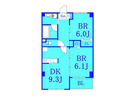 メゾンアルドゥール(2DK/2階)の間取り写真