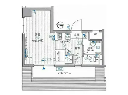 ラグジュアリーアパートメント本郷(1K/7階)の間取り写真