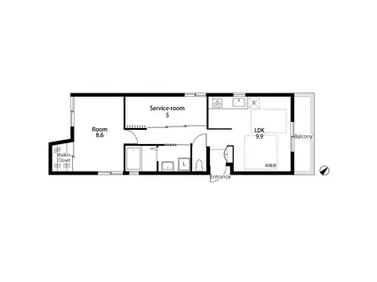 APARTMENTふじ(1SLDK/3階)の間取り写真