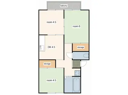 プレジールオキ(3DK/1階)の間取り写真