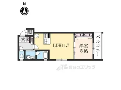 ベラジオ雅び京都清水五条(1LDK/5階)の間取り写真