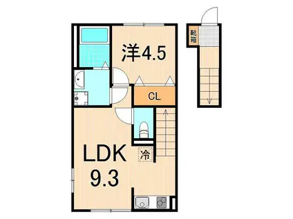 フィン コリーヌ(1LDK/2階)の間取り写真