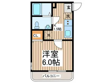 アザーレ・パッシオ中央林間(1K/1階)の間取り写真