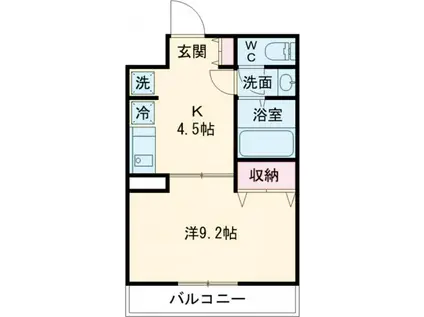 カーサグランデ(1K/2階)の間取り写真