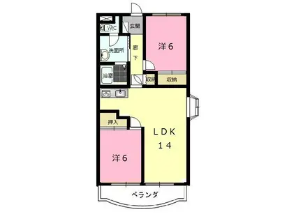 HARMONY(2LDK/1階)の間取り写真