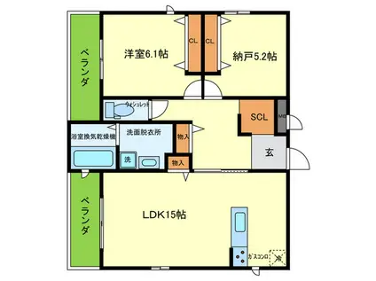 西宮市柳本町PJ(1SLDK/3階)の間取り写真