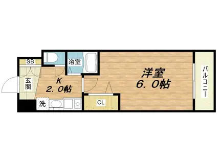 エスリード福島第3(1K/8階)の間取り写真