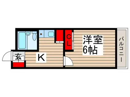 エソールカシワ(1K/3階)の間取り写真