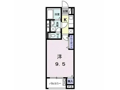 キトゥンズ パン ドール(1K/2階)の間取り写真