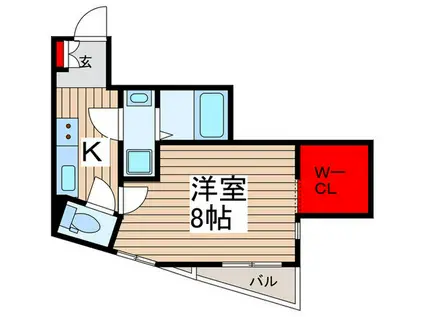 ルアーナあけぼの(1K/2階)の間取り写真