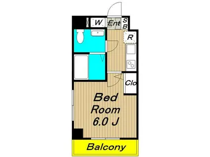 LOG 下高井戸(1K/6階)の間取り写真