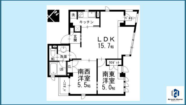 CAS CADE(2LDK/1階)の間取り写真