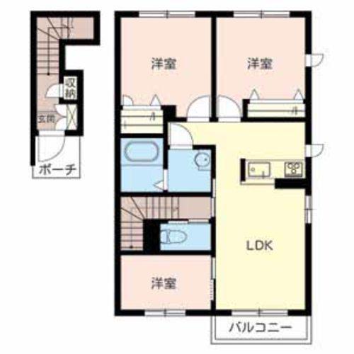 シャーメゾン園部(3LDK/2階)の間取り写真