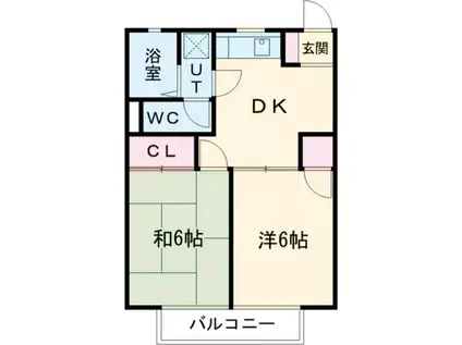 アクツハイツII(2DK/2階)の間取り写真