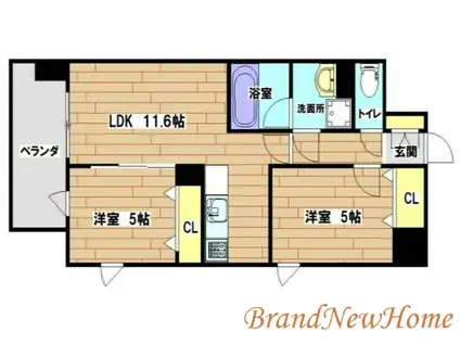 プレステージ9番館(2LDK/3階)の間取り写真