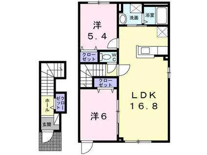 ハミング ロードIII(2LDK/2階)の間取り写真