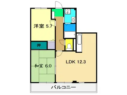 フォレスタ(2LDK/3階)の間取り写真
