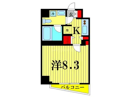 SYNEX KAMEIDO(1K/2階)の間取り写真