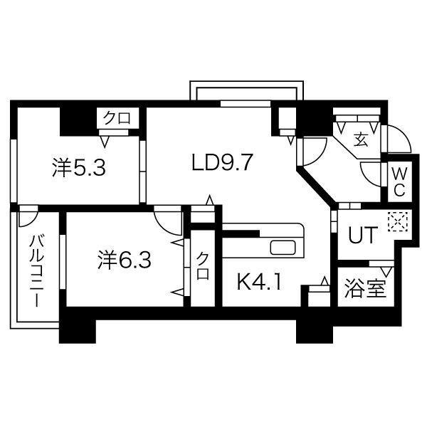 シティコート目黒(2LDK/5階)の間取り写真
