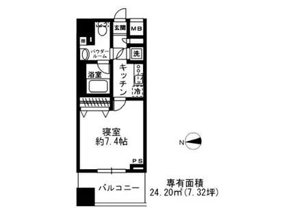 レジディア四谷三丁目(1K/8階)の間取り写真