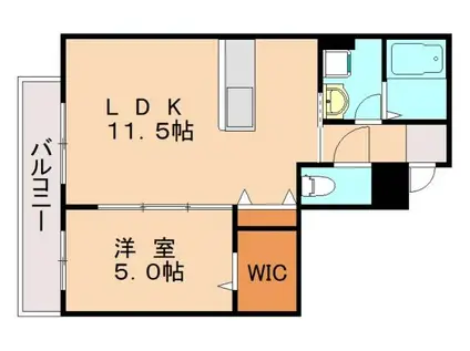 URBAN CROSS WHITE WATER 春日(1LDK/4階)の間取り写真