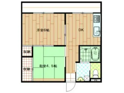 セントラルコーポ(2DK/5階)の間取り写真