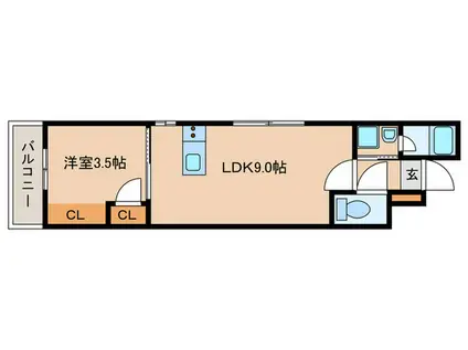 SEPLUS西千石(1LDK/4階)の間取り写真