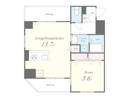 TS RESIDENCE 東陽町(1LDK/2階)の間取り写真