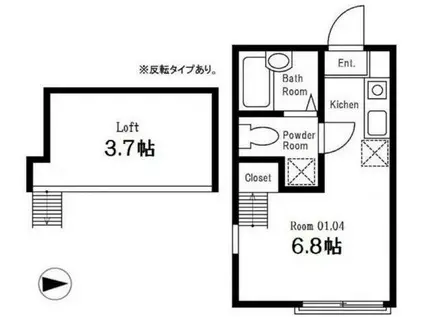 ヒルスミキ妙蓮寺(ワンルーム/2階)の間取り写真