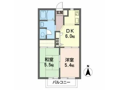 シェーマHONDA(2DK/2階)の間取り写真