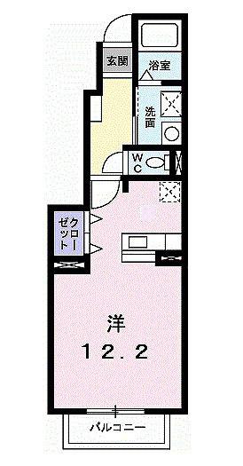ラフレシール(ワンルーム/1階)の間取り写真