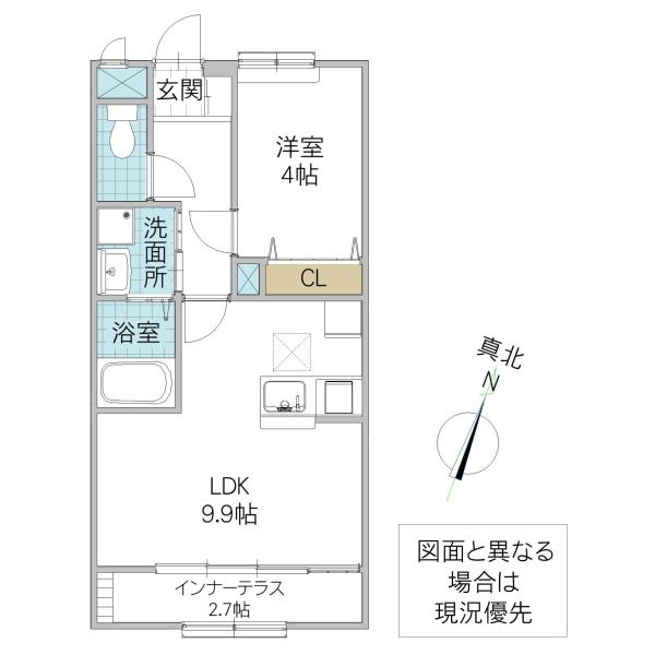 SOLARIS(1LDK/1階)の間取り写真