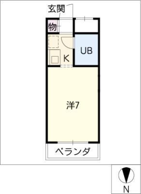 グリーンテラス20(1K/2階)の間取り写真