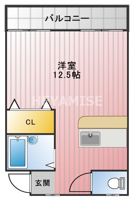 ハイツイケダ(ワンルーム/2階)の間取り写真