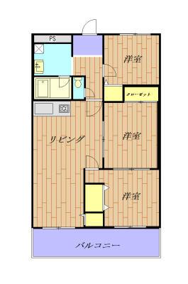 ズイコーハイツパート2(3LDK/7階)の間取り写真