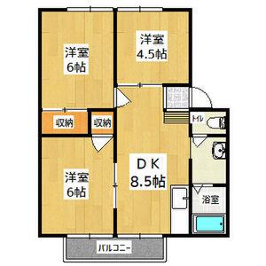 コートビレッジ御幸ヶ原B(3DK/1階)の間取り写真
