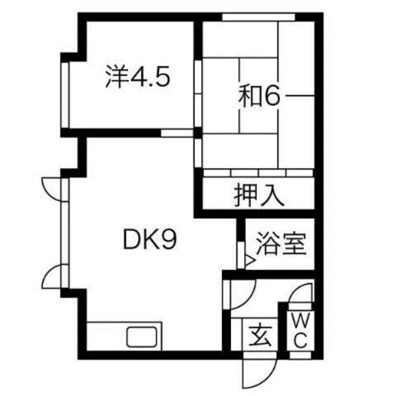 晴岳舎GH(2DK/2階)の間取り写真