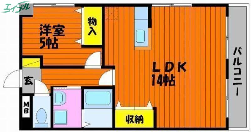 サンテロワOMORI(1LDK/3階)の間取り写真