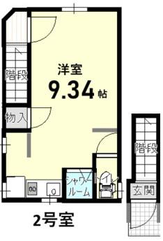 Sコート矢賀(ワンルーム/2階)の間取り写真