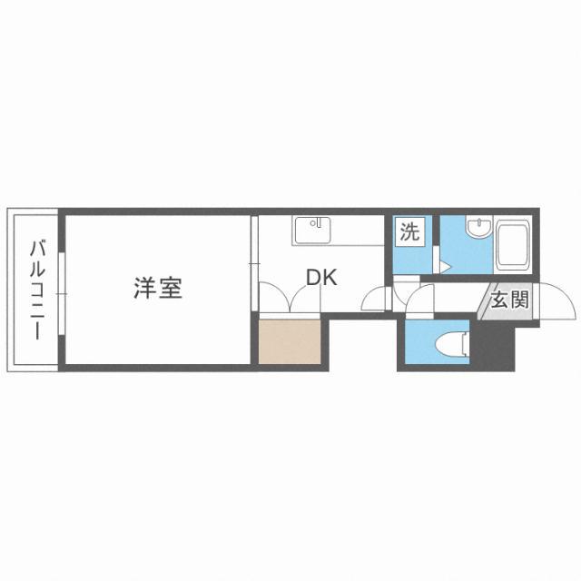 N216(1DK/2階)の間取り写真